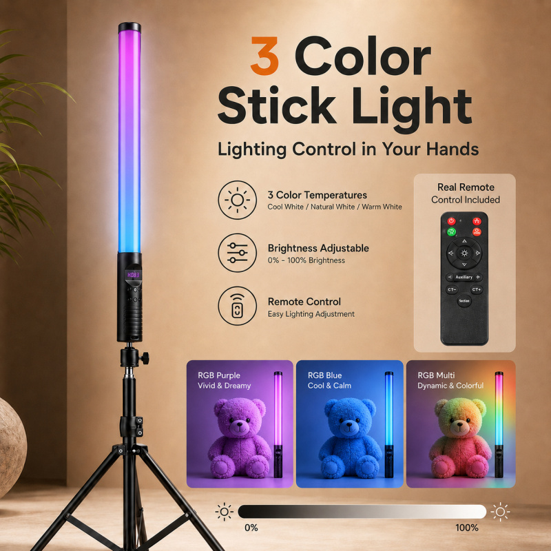 RGB Handheld Video Light Wand, - đánh giá và giá Photography Lighting Description